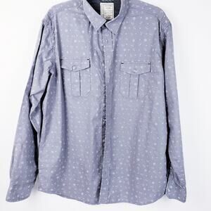 ALEXANDER JULIAN  Mens Nautical Cotton Grey Anchor Button down Shirt Size XL